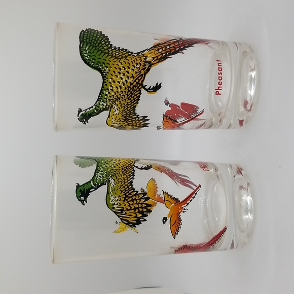 Vintage 1950's Boscul Pheasant Drinking Glass Tumbler